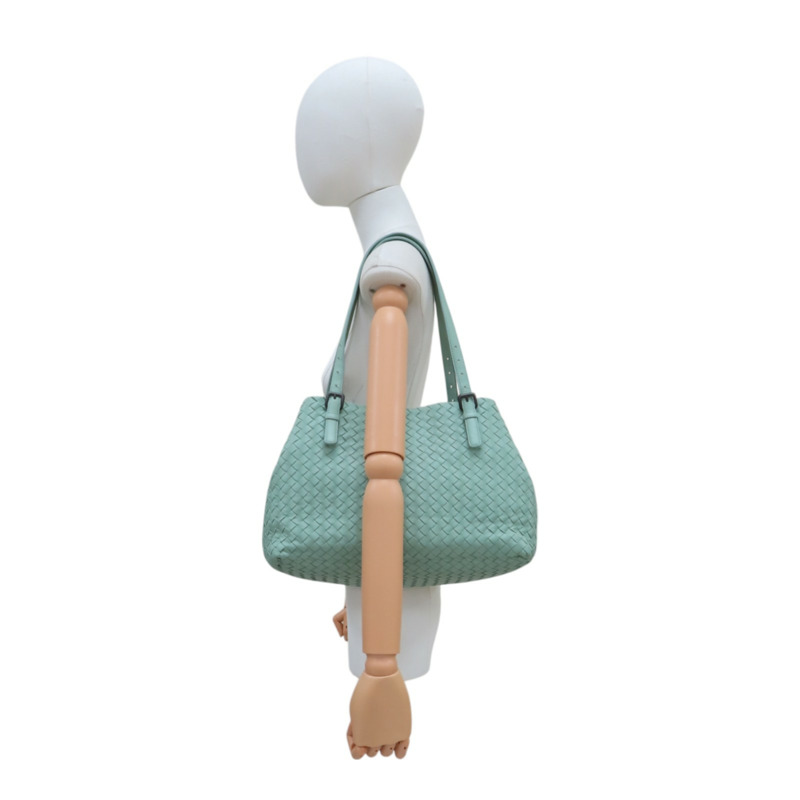 淺綠色 編織羊皮 Cesta 肩背包【BOTTEGA VENETA BV 寶緹嘉】-10