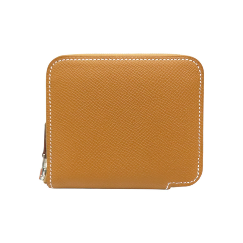 金棕色 Epsom牛皮 Silk'In 短夾 K刻 銀釦【HERMES 愛馬仕】 H087100CK-1