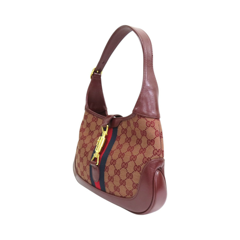 酒紅色帆布 Jackie 1961 肩背包 636706【GUCCI 古馳】 636706-2