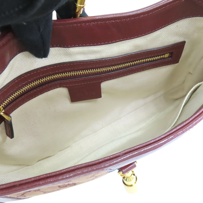 酒紅色帆布 Jackie 1961 肩背包 636706【GUCCI 古馳】 636706-4
