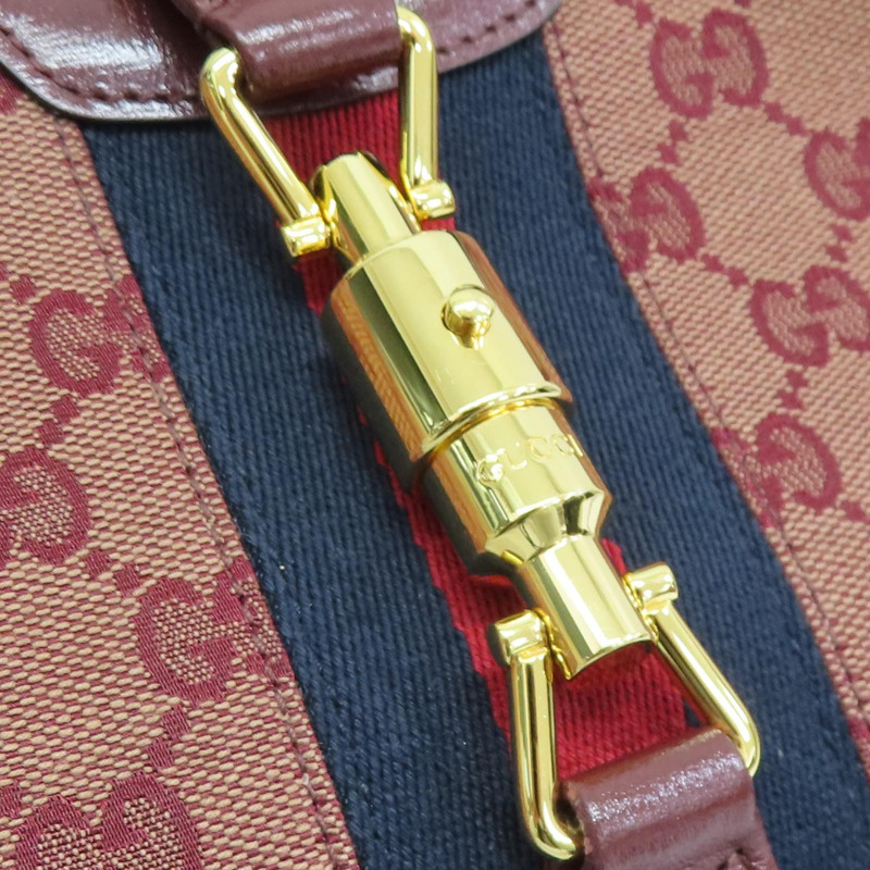 酒紅色帆布 Jackie 1961 肩背包 636706【GUCCI 古馳】 636706-14