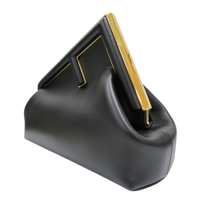 黑色 羊皮 First Small 肩背包【FENDI 芬迪】 8BP129-2