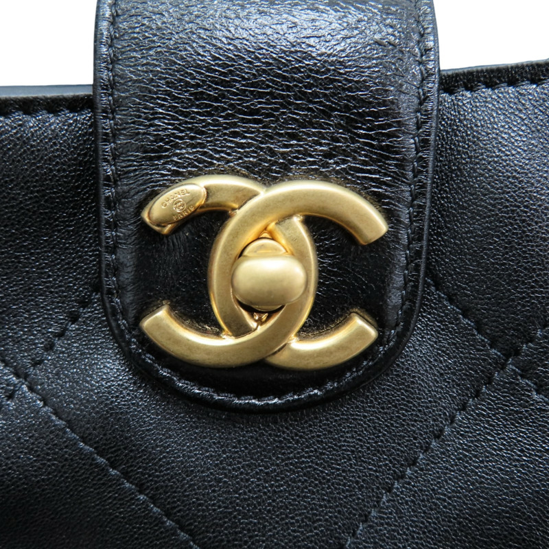 黑色 羊皮 Hobo 肩背包 金扣【CHANEL 香奈兒】 AS5425-6