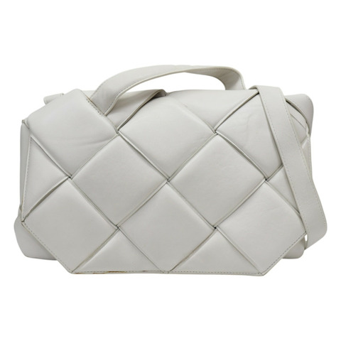 白色 編織羊皮 Padded Cassette 肩背包 641236【BOTTEGA VENETA 寶緹嘉】 641236