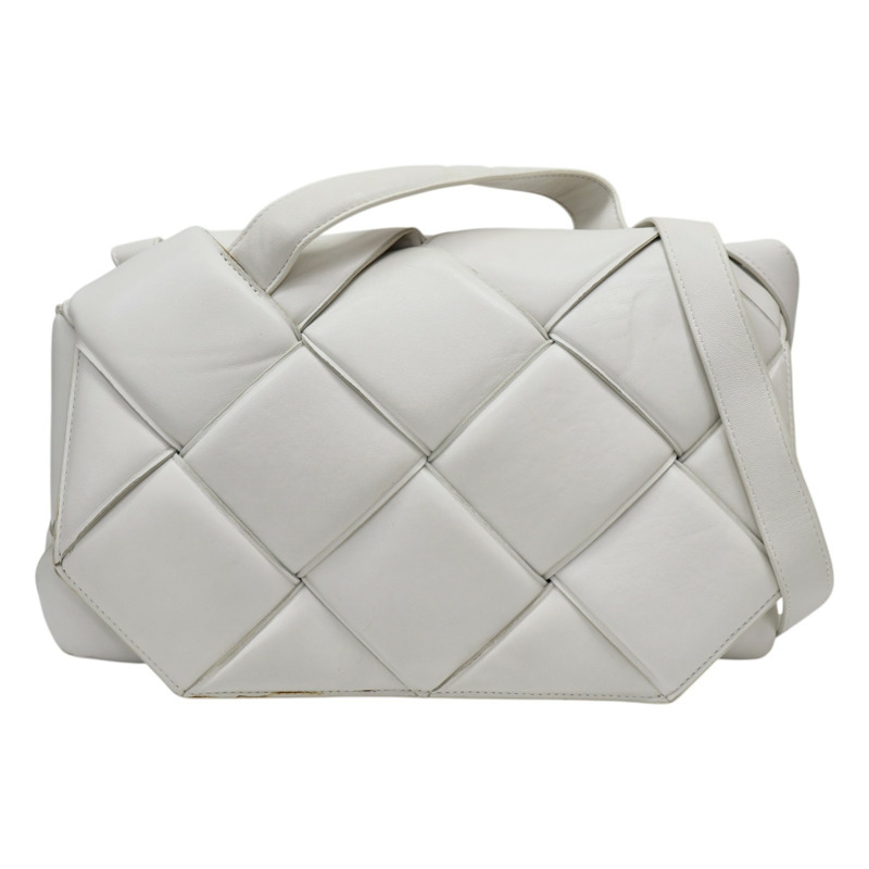 白色 編織羊皮 Padded Cassette 肩背包 641236【BOTTEGA VENETA 寶緹嘉】 641236-0