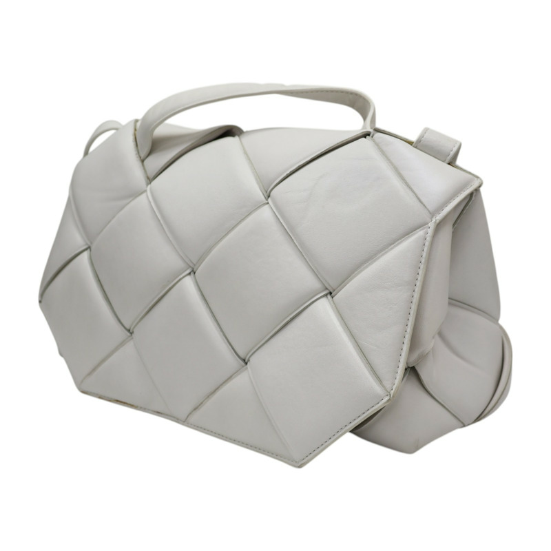 白色 編織羊皮 Padded Cassette 肩背包 641236【BOTTEGA VENETA 寶緹嘉】 641236-2