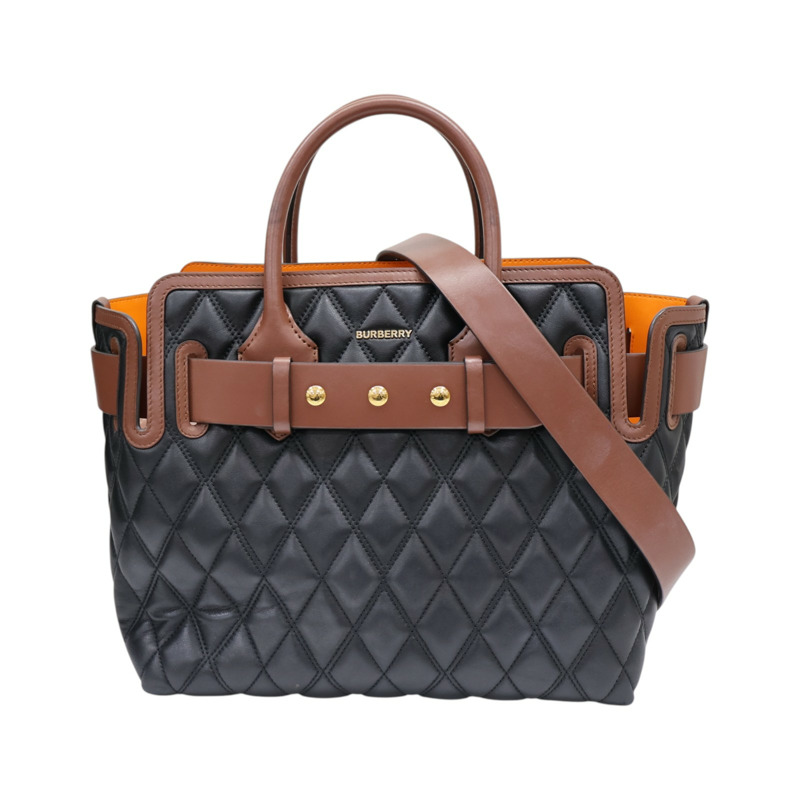 黑/棕色 牛皮 Triple Stud Belt 两用包【BURBERRY 巴寶莉】 8023129-0