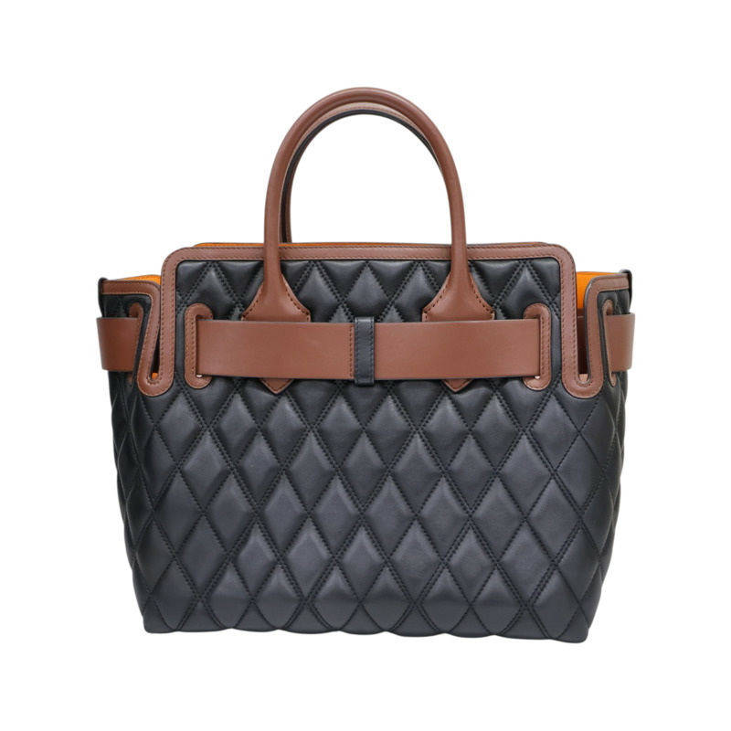 黑/棕色 牛皮 Triple Stud Belt Bag 肩背包【BURBERRY 巴寶莉】 8023129-1