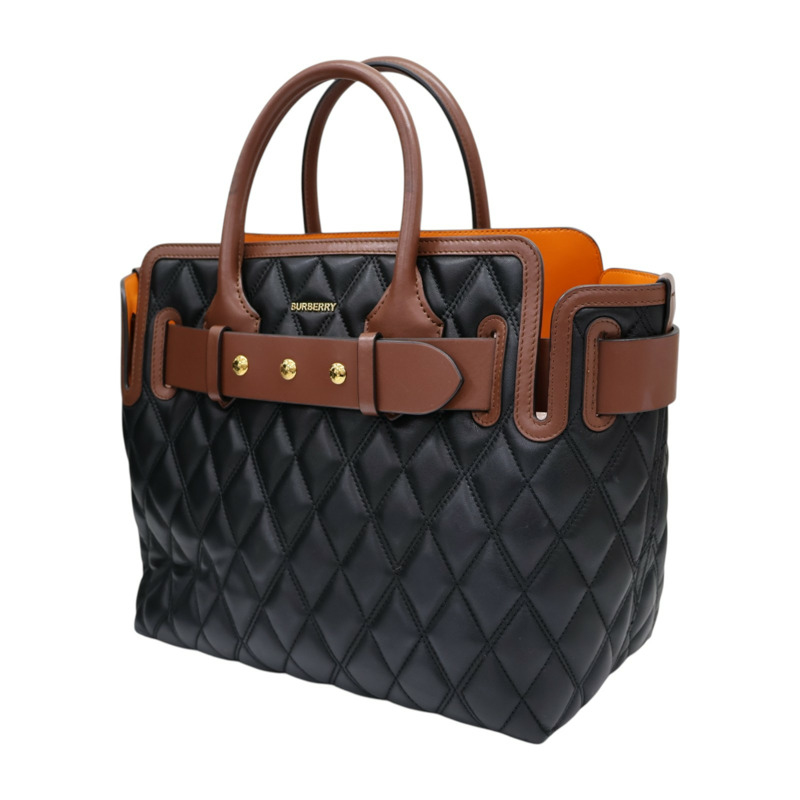 黑/棕色 牛皮 Triple Stud Belt Bag 肩背包【BURBERRY 巴寶莉】 8023129-2