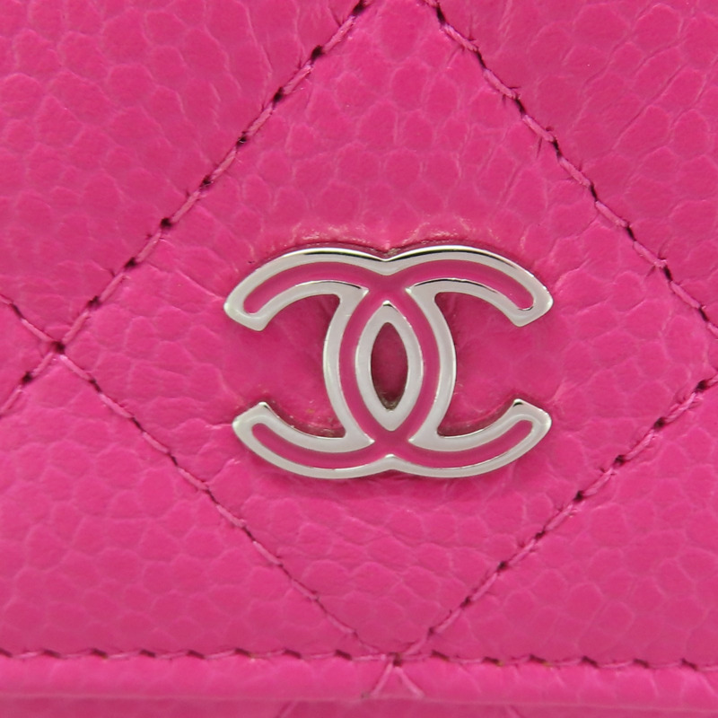 粉色 荔枝紋 牛皮 WOC 肩背包 銀扣【CHANEL 香奈兒】 A33814-9