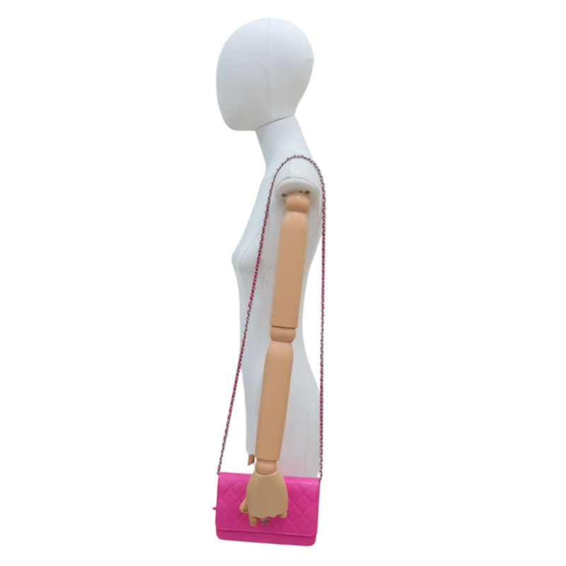 粉色 荔枝紋 牛皮 WOC 肩背包 銀扣【CHANEL 香奈兒】 A33814-13