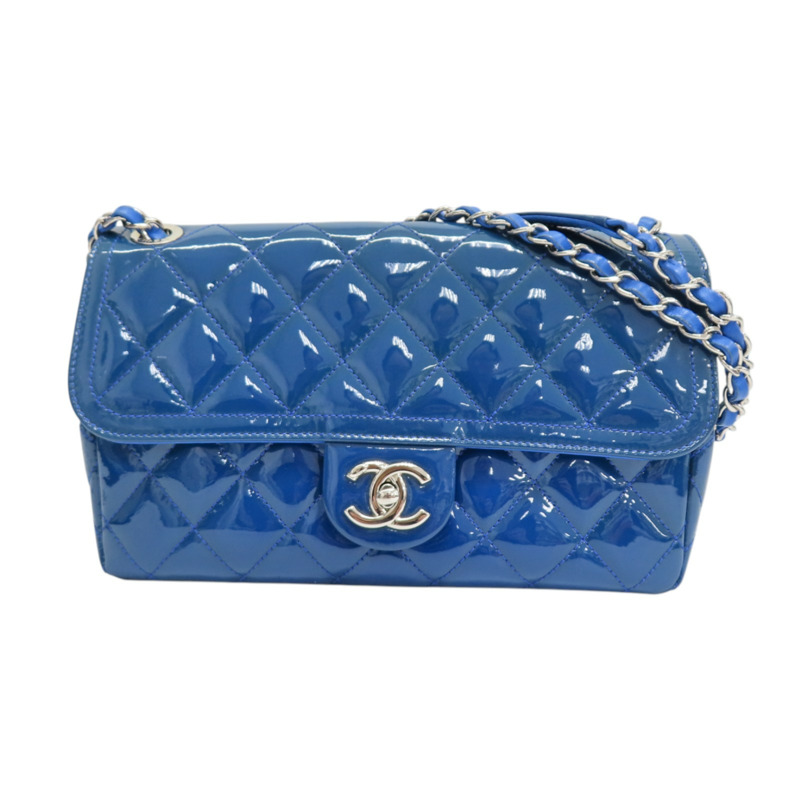 藍色 漆皮 COCO 25 鍊帶 肩背包 銀扣 變色【CHANEL 香奈兒】 A01112-0