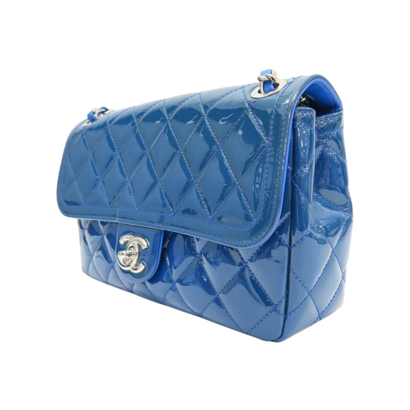 藍色 漆皮 COCO 25 鍊帶 肩背包 銀扣 變色【CHANEL 香奈兒】 A01112-2