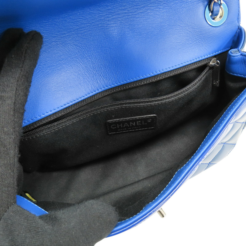 藍色 漆皮 COCO 25 鍊帶 肩背包 銀扣 變色【CHANEL 香奈兒】 A01112-5