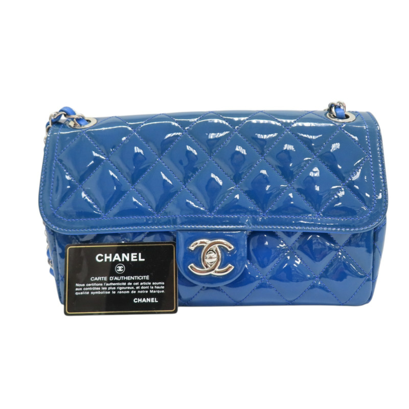 藍色 漆皮 COCO 25 鍊帶 肩背包 銀扣 變色【CHANEL 香奈兒】 A01112-7