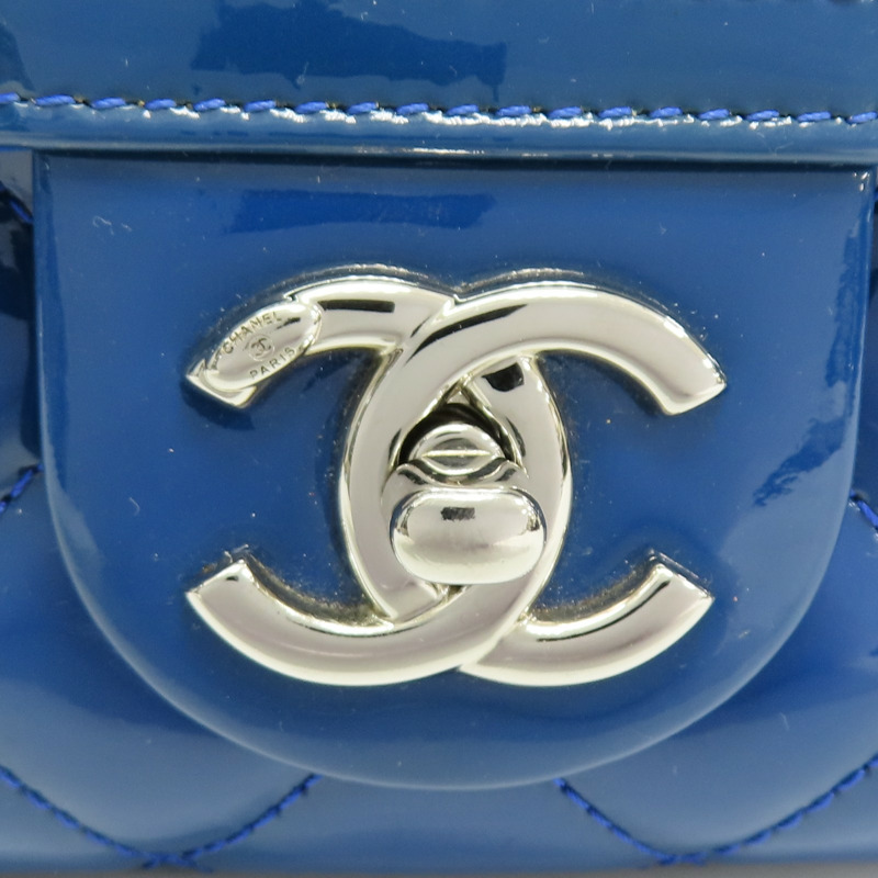 藍色 漆皮 COCO 25 鍊帶 肩背包 銀扣 變色【CHANEL 香奈兒】 A01112-8