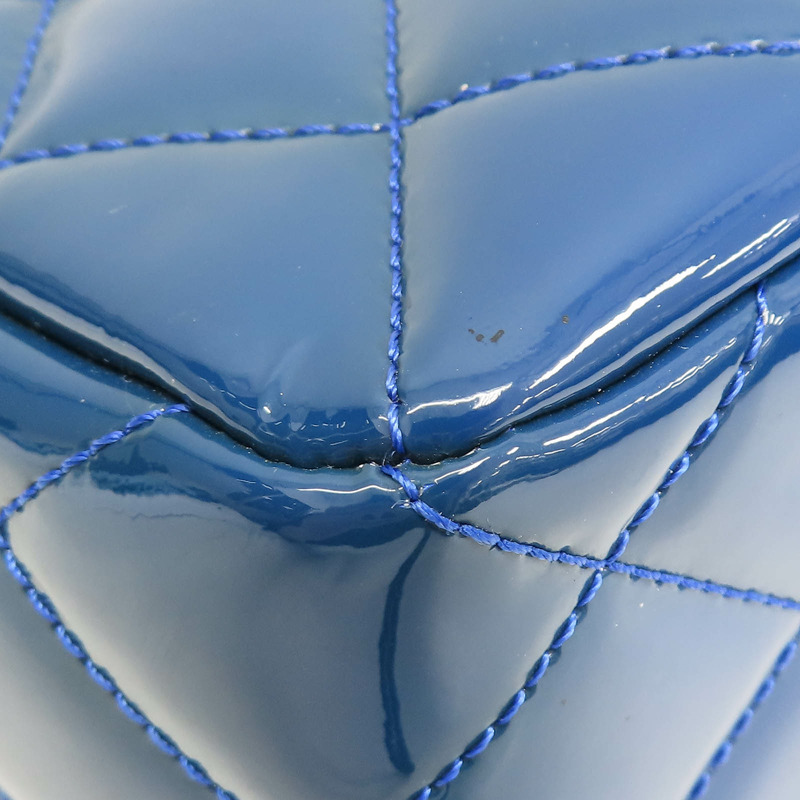 藍色 漆皮 COCO 25 鍊帶 肩背包 銀扣 變色【CHANEL 香奈兒】 A01112-15