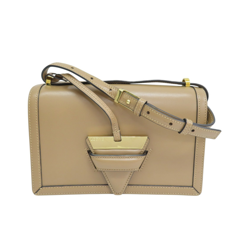 棕色 牛皮 Barcelona Midum 肩背包【LOEWE 羅威】 302.74XM15-0