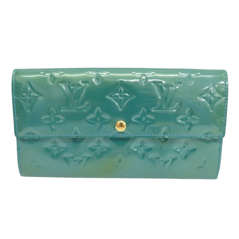 藍色 漆皮 Sarah 扣式 長夾 變色【LOUIS VUITTON LV 路易威登】 M93636-0