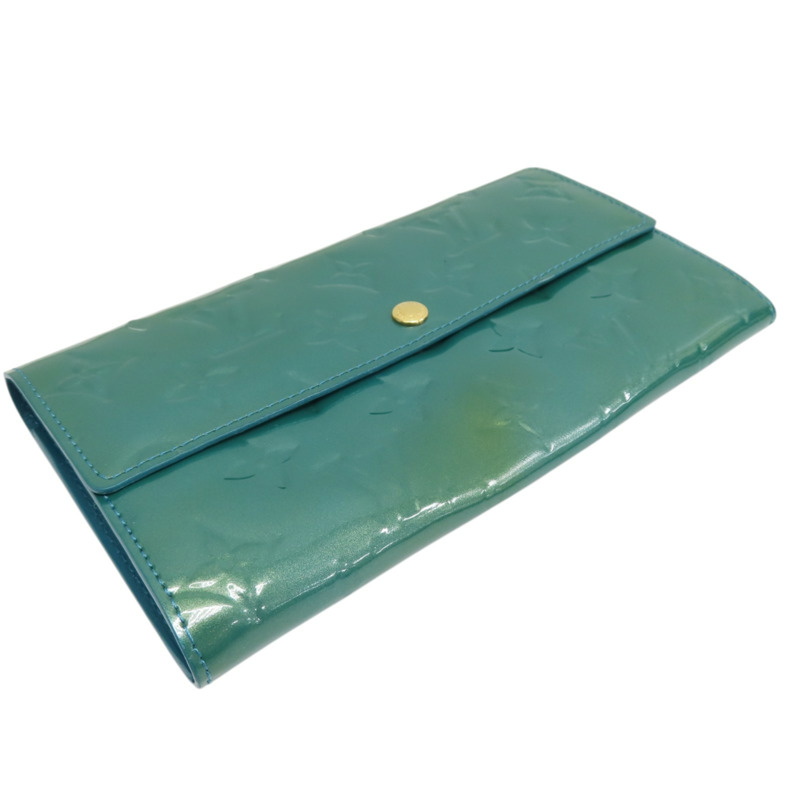 藍色 漆皮 Sarah 扣式 長夾 變色【LOUIS VUITTON LV 路易威登】 M93636-2