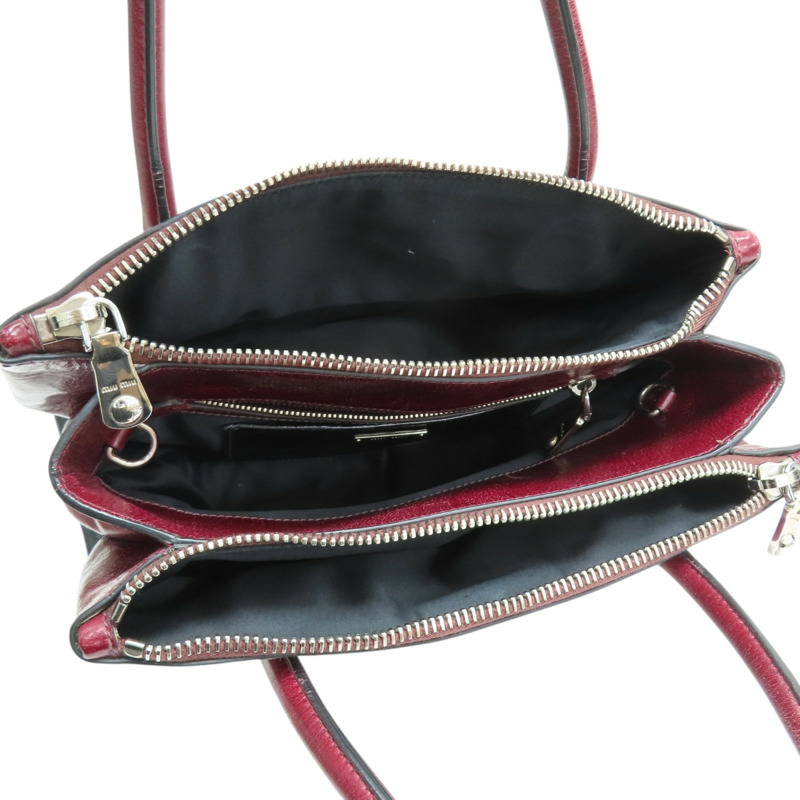 紅/黑色 亮面牛皮 兩用包【MIU MIU 繆繆】 RNB941-4