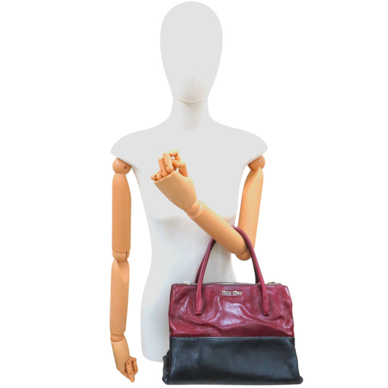 紅/黑色 亮面牛皮 兩用包【MIU MIU 繆繆】 RNB941-10