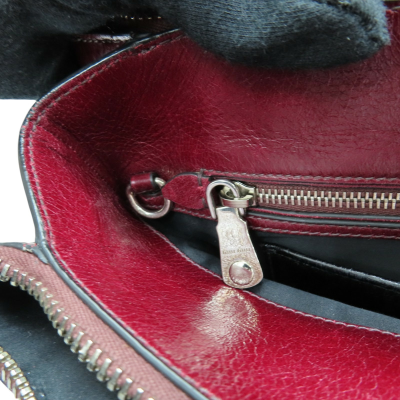 紅/黑色 亮面牛皮 兩用包【MIU MIU 繆繆】 RNB941-18