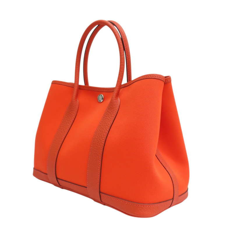 橘色 帆布 Negonda 牛皮 Garden Party 30 Ginger 手提包 Y刻【HERMES 愛馬仕】-2