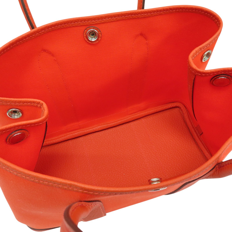 橘色 帆布 Negonda 牛皮 Garden Party 30 Ginger 手提包 Y刻【HERMES 愛馬仕】-4