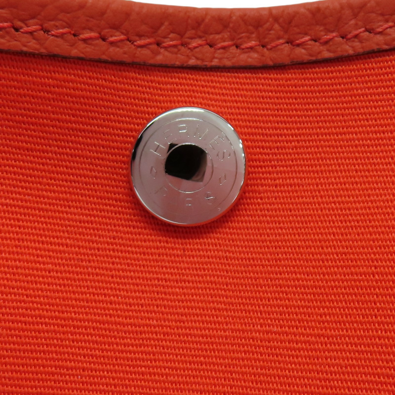 橘色 帆布 Negonda 牛皮 Garden Party 30 Ginger 手提包 Y刻【HERMES 愛馬仕】-6