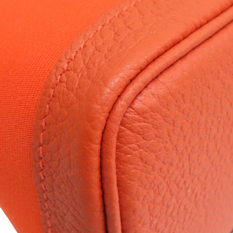 橘色 帆布 Negonda 牛皮 Garden Party 30 Ginger 手提包 Y刻【HERMES 愛馬仕】-10