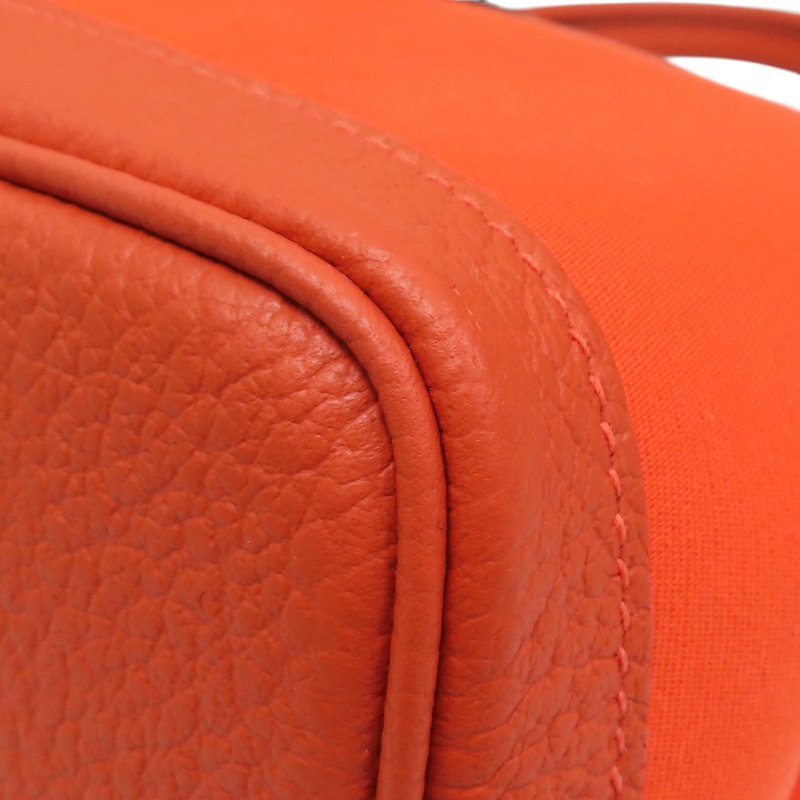 橘色 帆布 Negonda 牛皮 Garden Party 30 Ginger 手提包 Y刻【HERMES 愛馬仕】-11