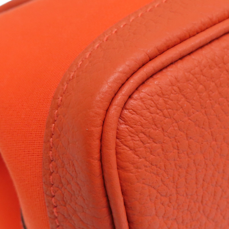 橘色 帆布 Negonda 牛皮 Garden Party 30 Ginger 手提包 Y刻【HERMES 愛馬仕】-12