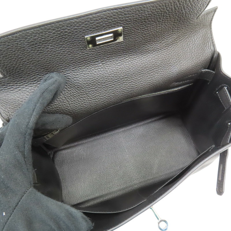 黑色 TOGO牛皮 Kelly 28 凱莉包 兩用包 A刻 銀扣【HERMES 愛馬仕】-4
