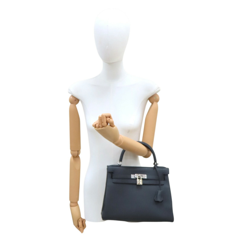 黑色 TOGO牛皮 Kelly 28 凱莉包 兩用包 A刻 銀扣【HERMES 愛馬仕】-10