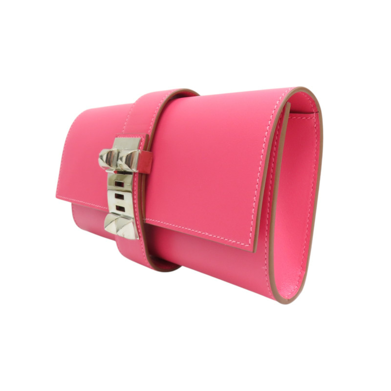 粉色 Swift 牛皮 Medor Clutch 手拿包 □R刻 銀扣【HERMES 愛馬仕】-2