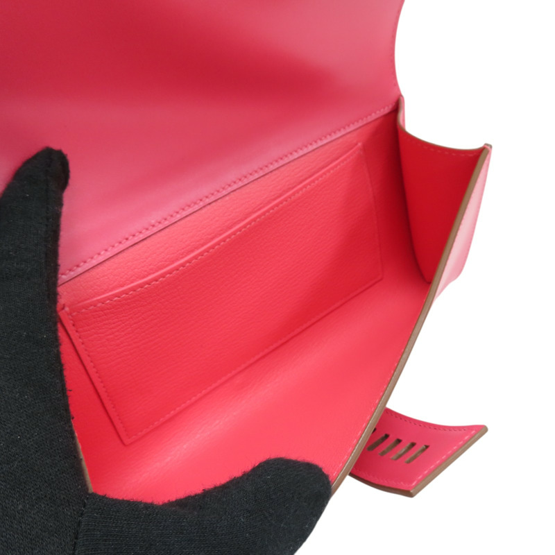 粉色 Swift 牛皮 Medor Clutch 手拿包 □R刻 銀扣【HERMES 愛馬仕】-4