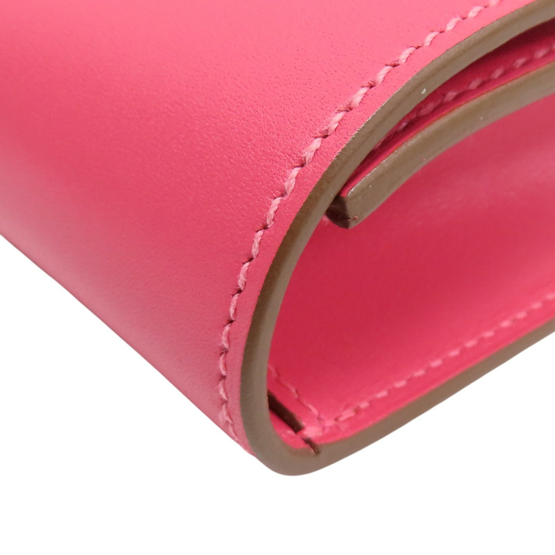 粉色 Swift 牛皮 Medor Clutch 手拿包 □R刻 銀扣【HERMES 愛馬仕】-11