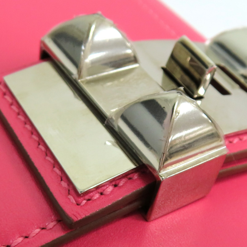 粉色 Swift 牛皮 Medor Clutch 手拿包 □R刻 銀扣【HERMES 愛馬仕】-12