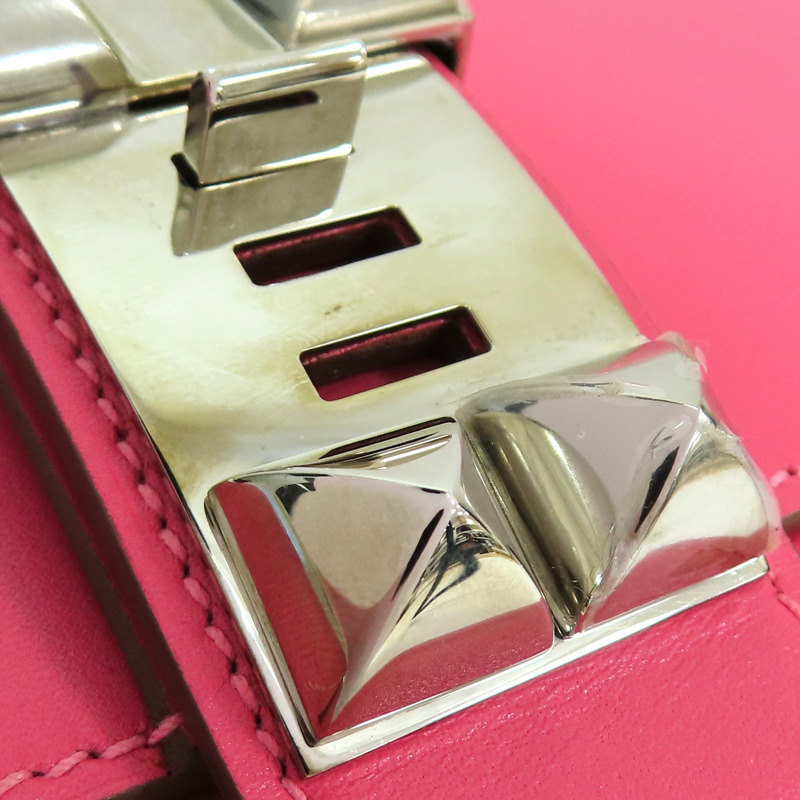 粉色 Swift 牛皮 Medor Clutch 手拿包 □R刻 銀扣【HERMES 愛馬仕】-13
