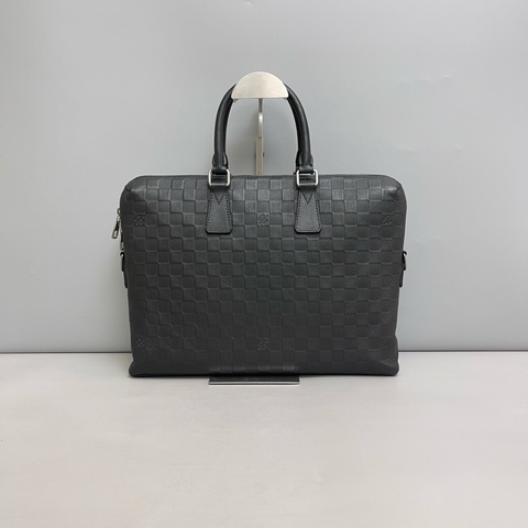 LV路易威登 男士 黑棋盤格全皮公文包 ，97新