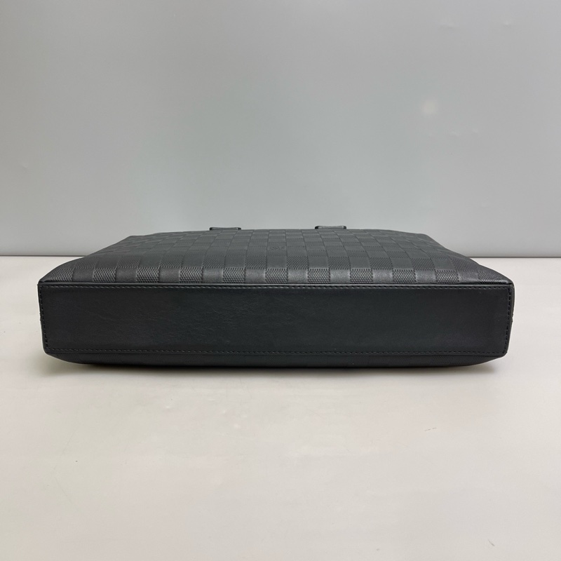 LV路易威登 男士 黑棋盤格全皮公文包 ，97新-4