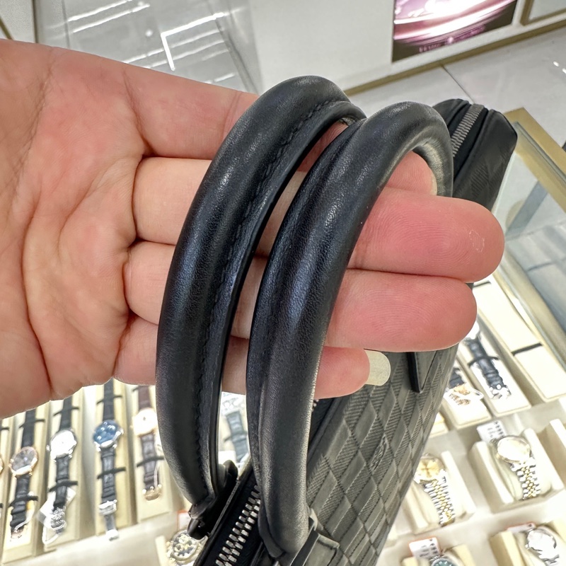 LV路易威登 男士 黑棋盤格全皮公文包 ，97新-3