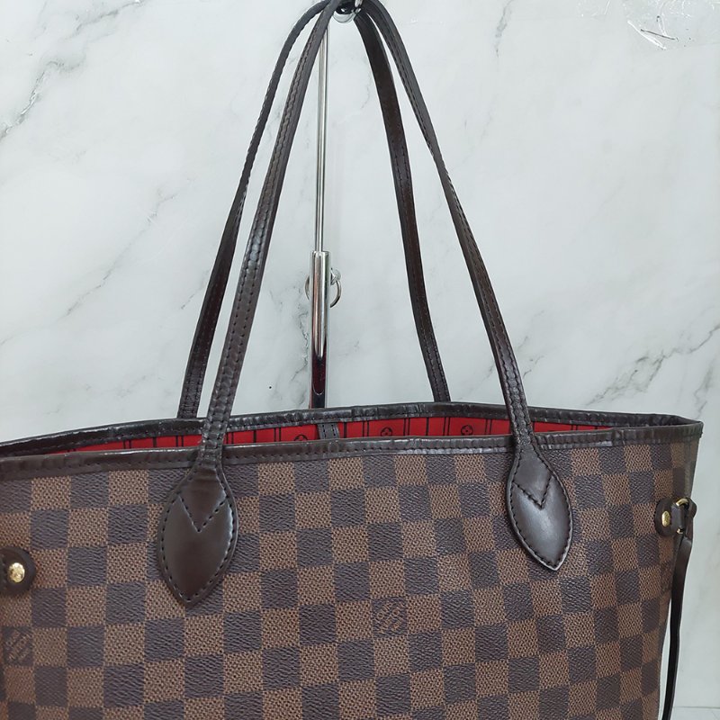 LV Neverfull MM🎀實品拍照🎀中款 棋盤格 托特包 N51105~~二手-15