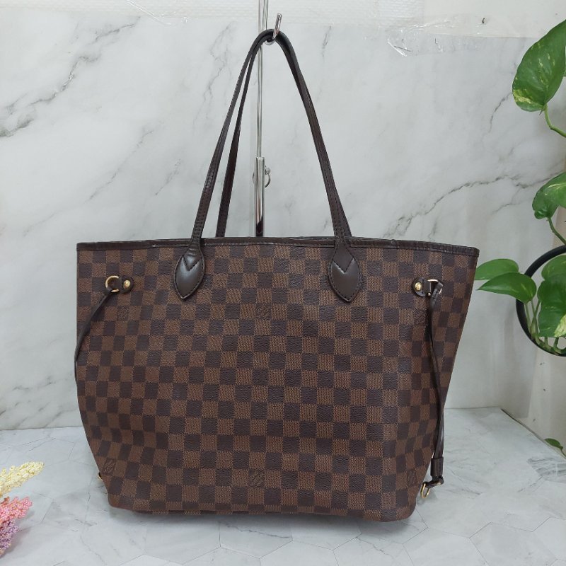 LV Neverfull MM🎀實品拍照🎀中款 棋盤格 托特包 N51105~~二手-16