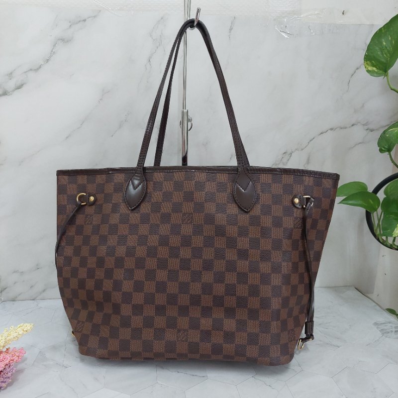LV Neverfull MM🎀實品拍照🎀中款 棋盤格 托特包 N51105~~二手-18