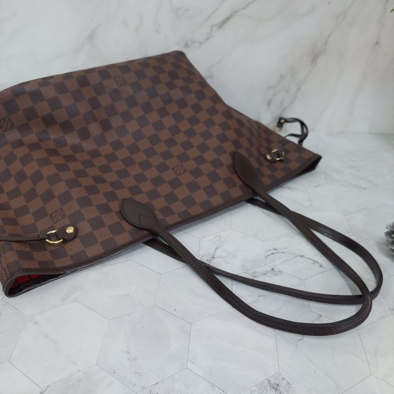 LV Neverfull MM🎀實品拍照🎀中款 棋盤格 托特包 N51105~~二手-20