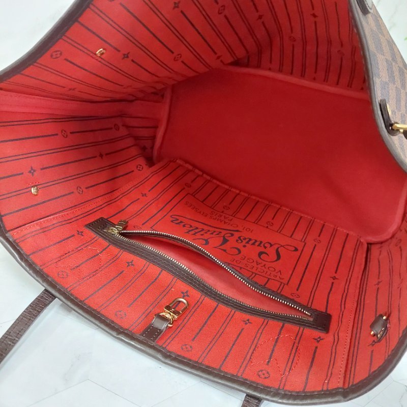 LV Neverfull MM🎀實品拍照🎀中款 棋盤格 托特包 N51105~~二手-34