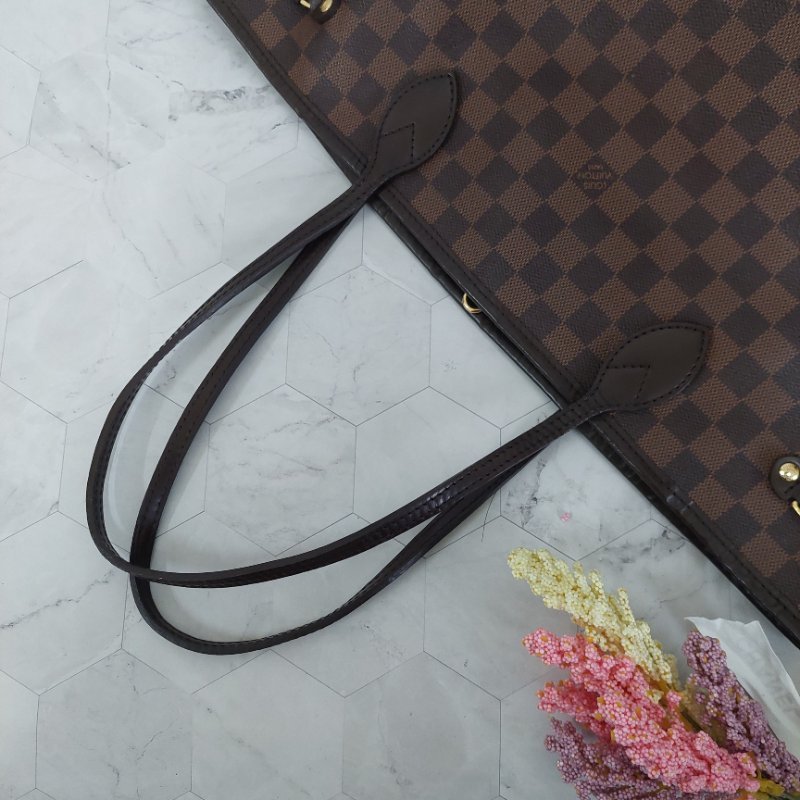 LV Neverfull MM🎀實品拍照🎀中款 棋盤格 托特包 N51105~~二手-47