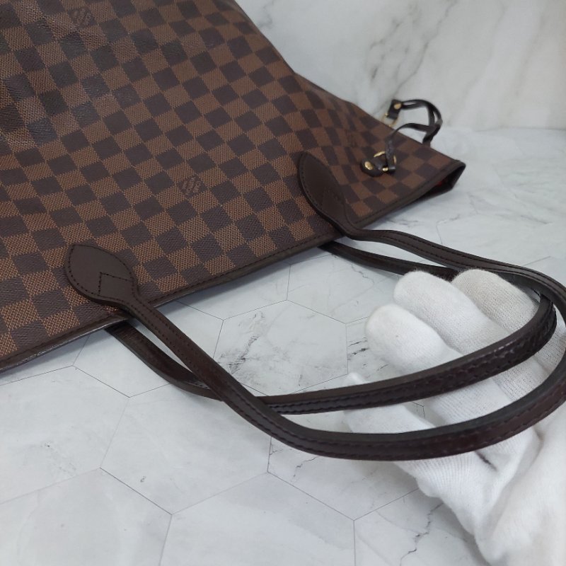 LV Neverfull MM🎀實品拍照🎀中款 棋盤格 托特包 N51105~~二手-53